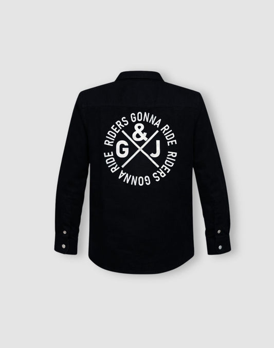 Gini and Jony Boys Black Solid Cotton Shirt