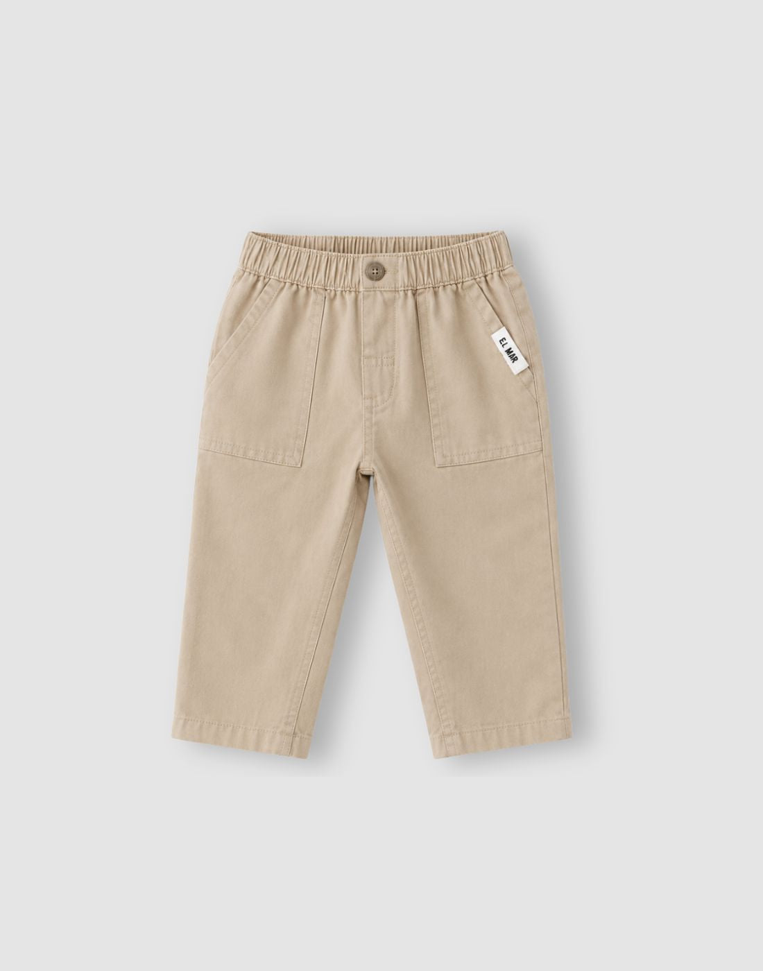 GJ Baby Boys Mid-Rise Cotton Twill Lycra Elasticated Trousers