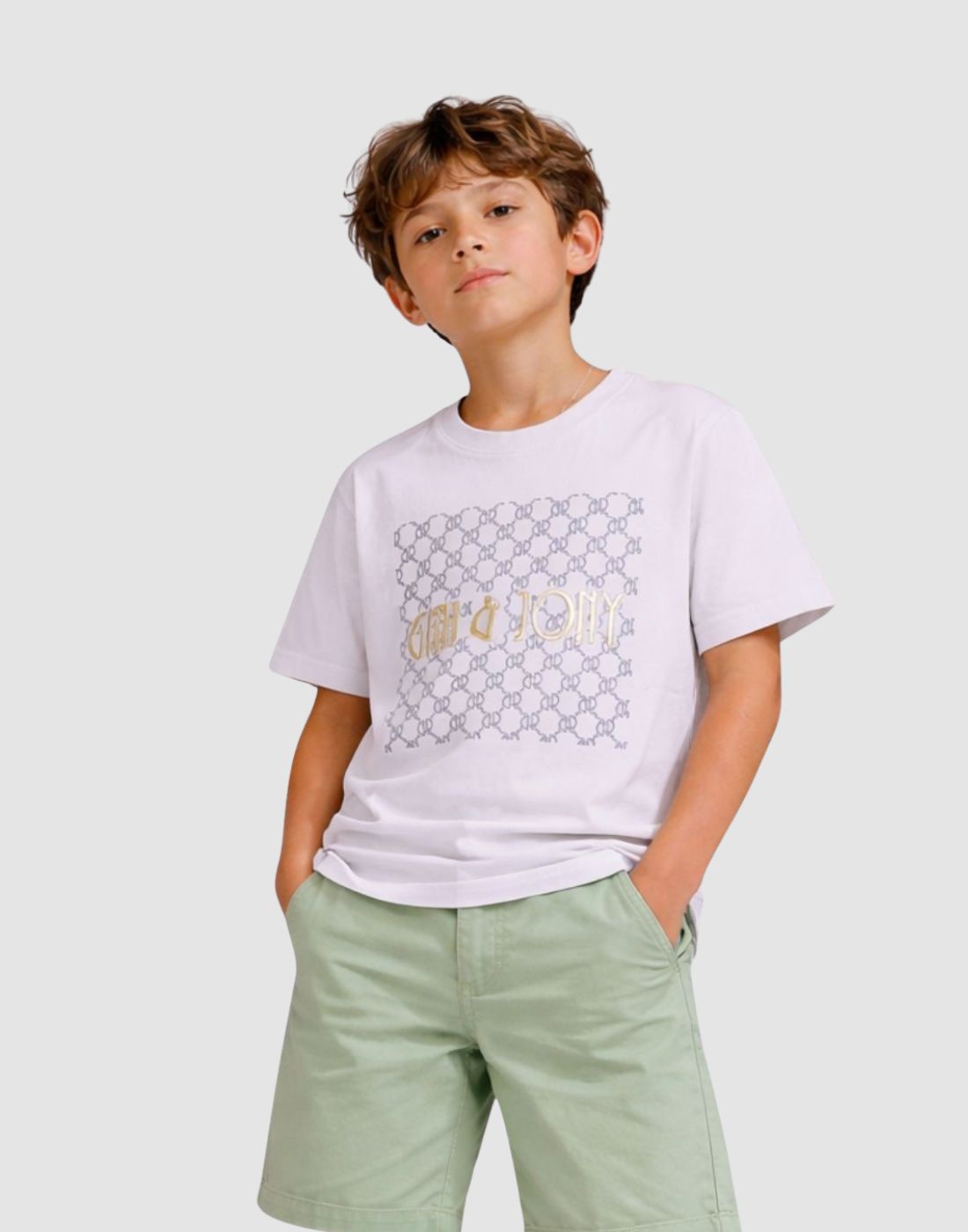 Boys White Cotton Knit Half Sleeve T-Shirt