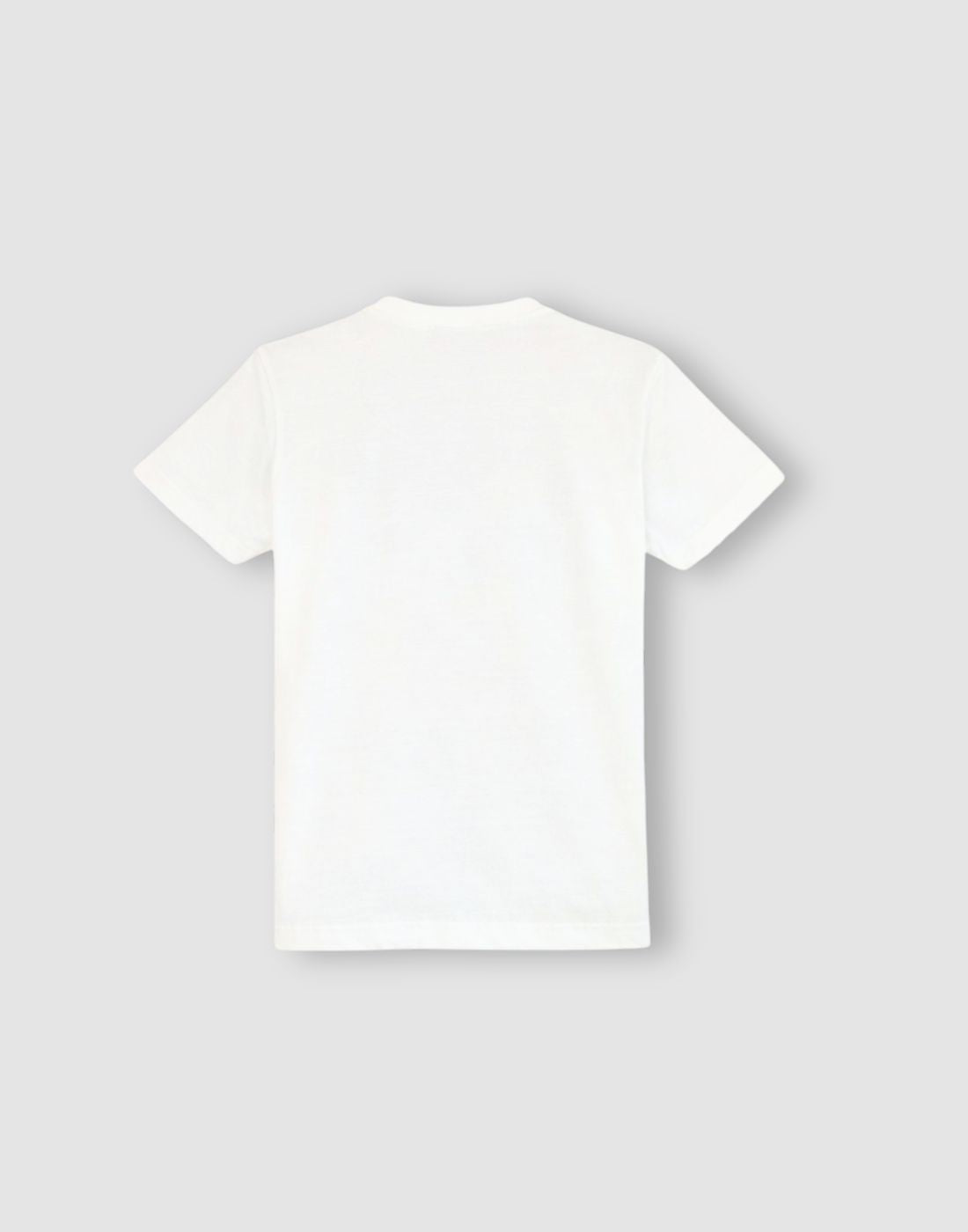 Boys White Cotton Knit Half Sleeve T-Shirt
