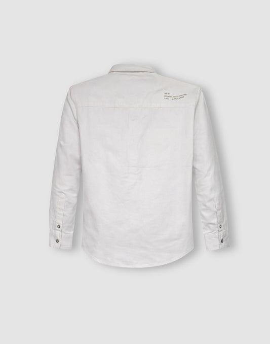 Gini and Jony Boys White Solid Cotton Shirt