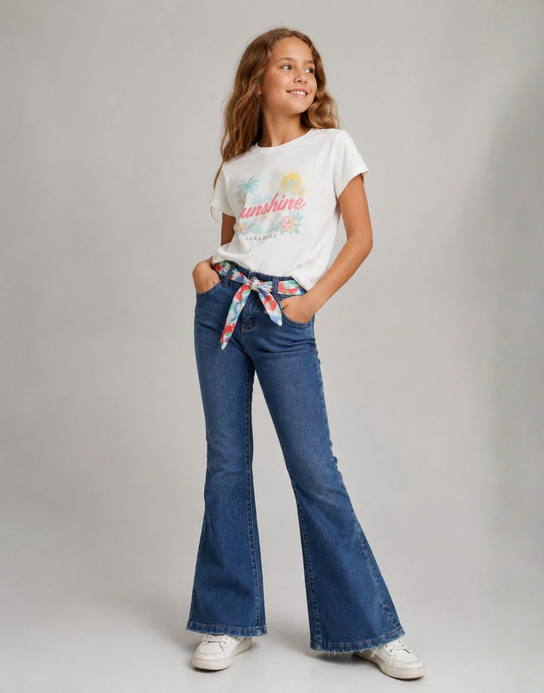 Girls Lilac Denim Woven JEANS