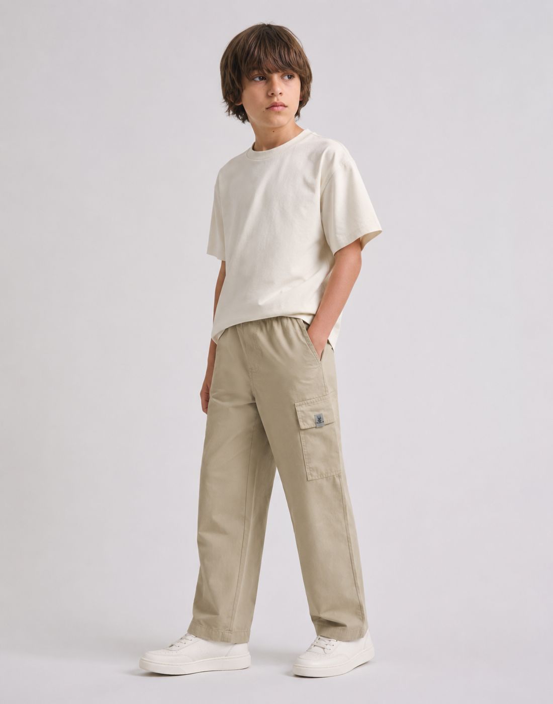 White Cotton Trouser Fixed Waist