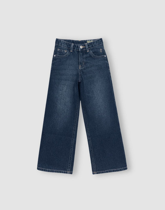 Girls Navy Blue Denim Woven JEANS