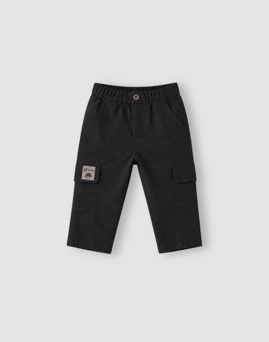 GJ Baby Boys Cotton Solid Mid-Rise Trousers