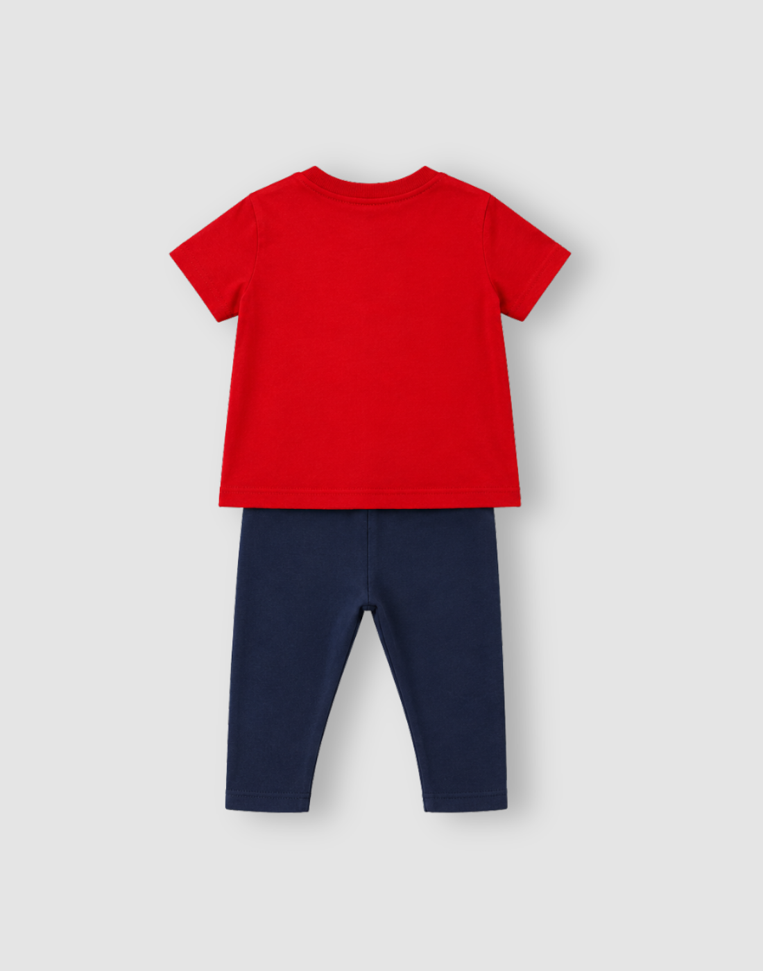 GJ Baby Girls Red Cotton Regular CO-ORDINATE