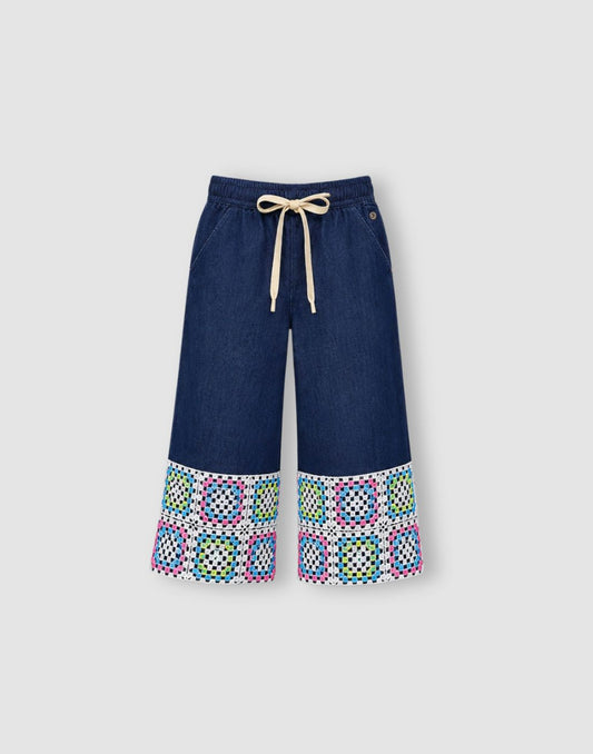 Gini and Jony Girls Blue Denim Cullotes Elasticated