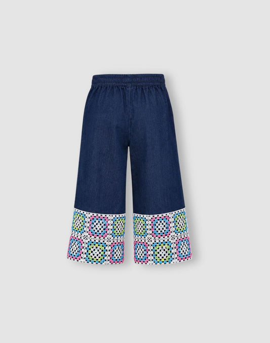 Gini and Jony Girls Blue Denim Cullotes Elasticated