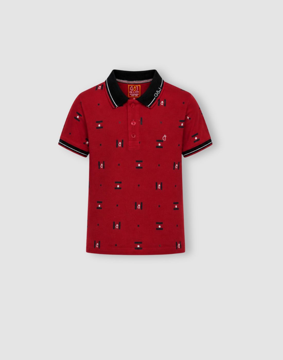 Gini and Jony Boys Red Cotton Polo T-Shirt Half Sleeves