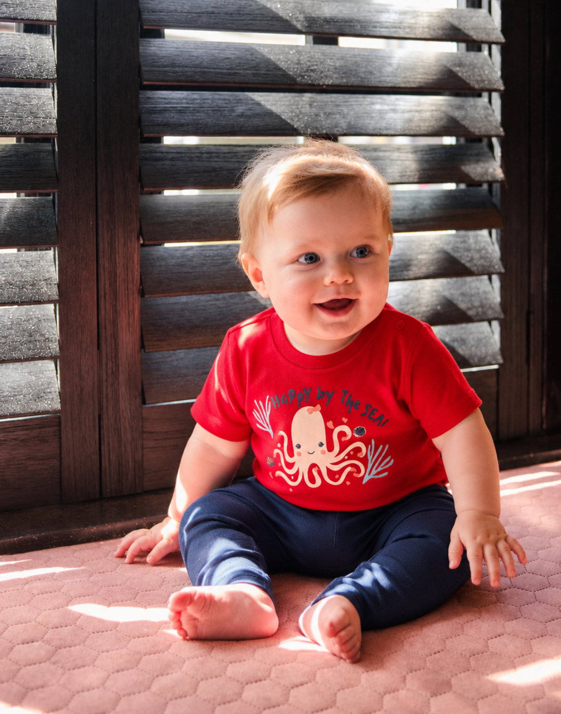 GJ Baby Girls Red Cotton Regular CO-ORDINATE
