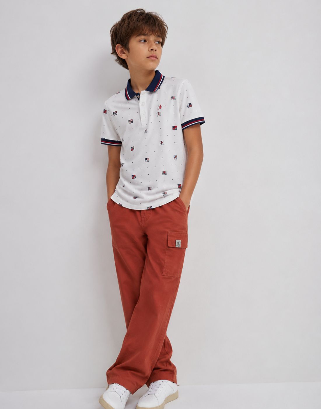 Gini and Jony Boys Khaki Cotton Trouser Fixed Waist