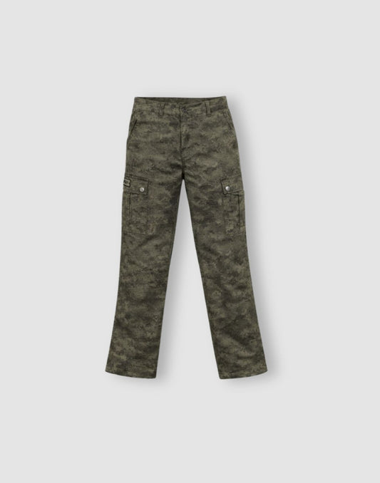 Boys Olive Cotton Woven Trouser