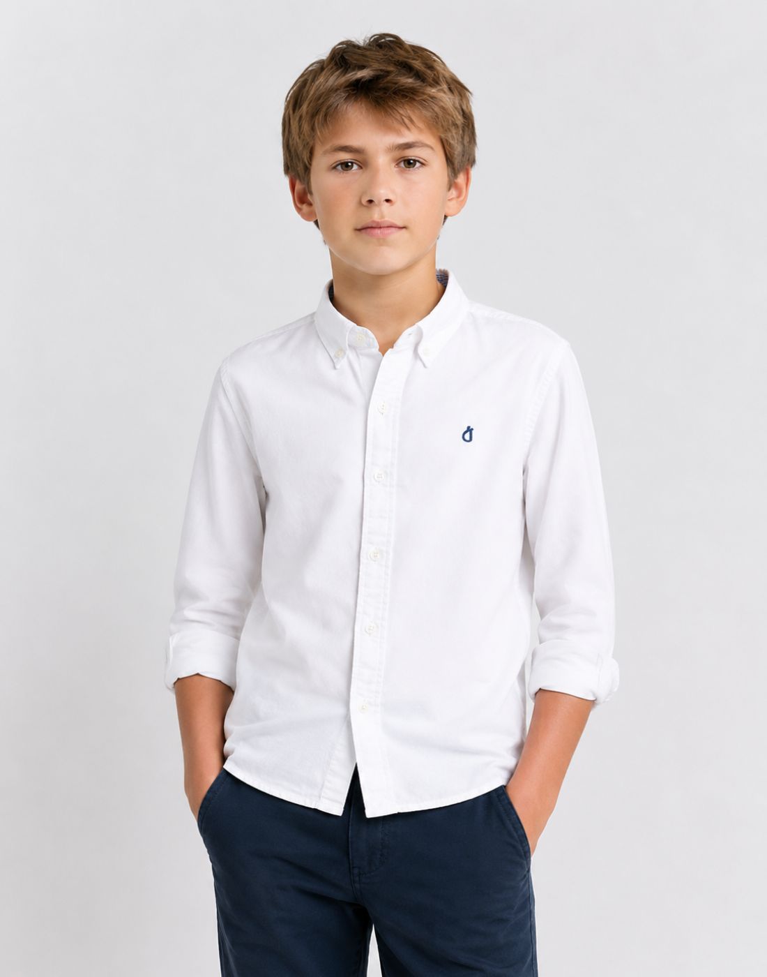 Gini and Jony Boys White Textured Shirt Full Sleeves