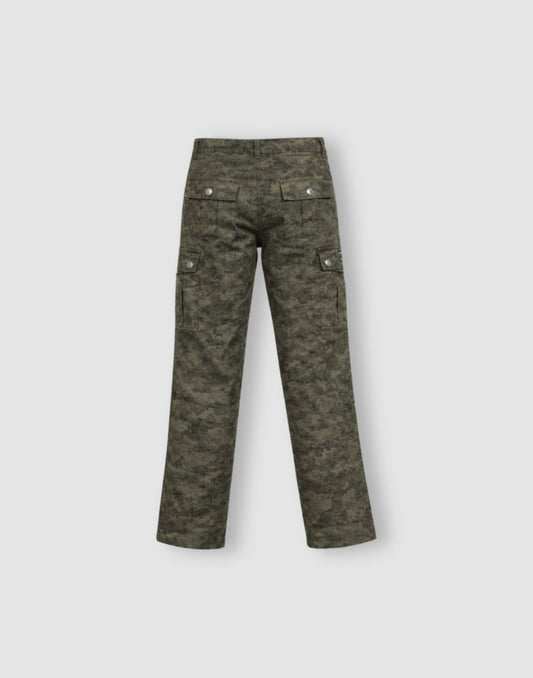 Boys Olive Cotton Woven Trouser