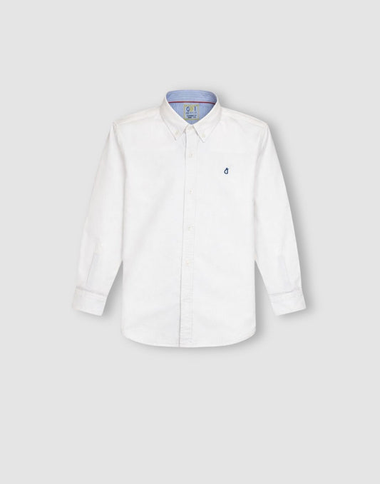 Gini and Jony Boys White Textured Shirt Full Sleeves