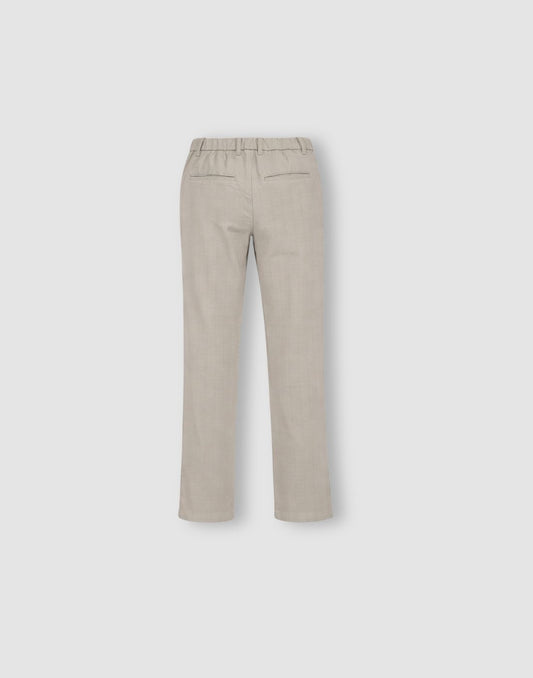 Boys Beige Cotton Woven Trouser
