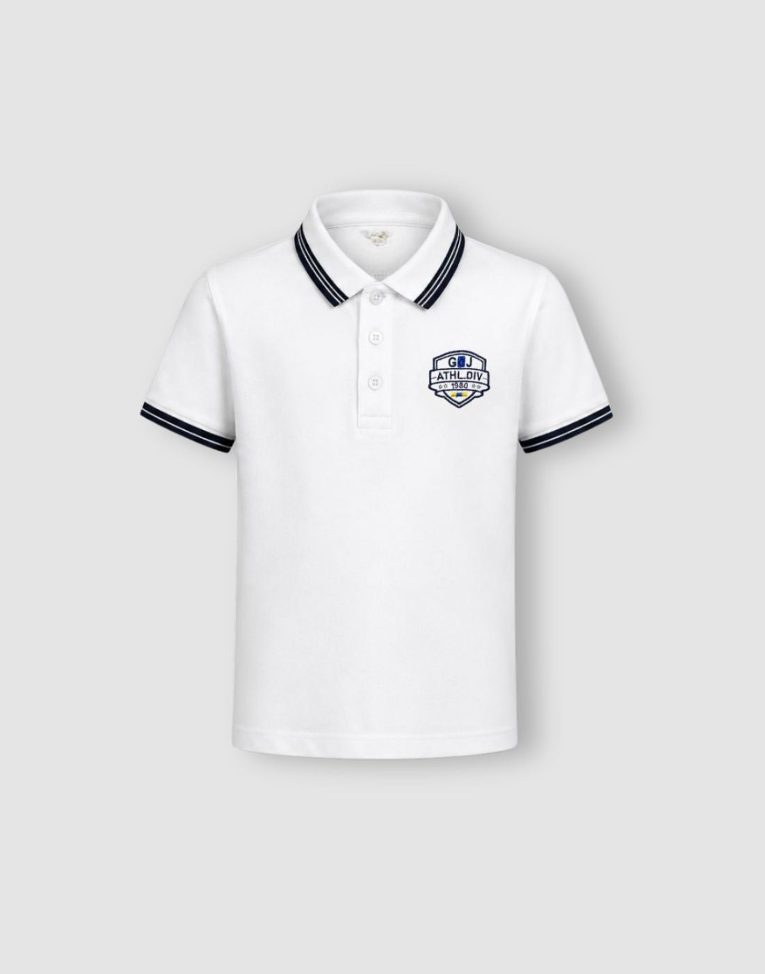 Gini and Jony Boys White Cotton Polo T-Shirt Half Sleeves