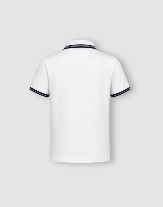 Gini and Jony Boys White Cotton Polo T-Shirt Half Sleeves
