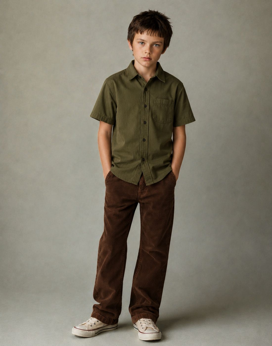 Brown Solid Trousers