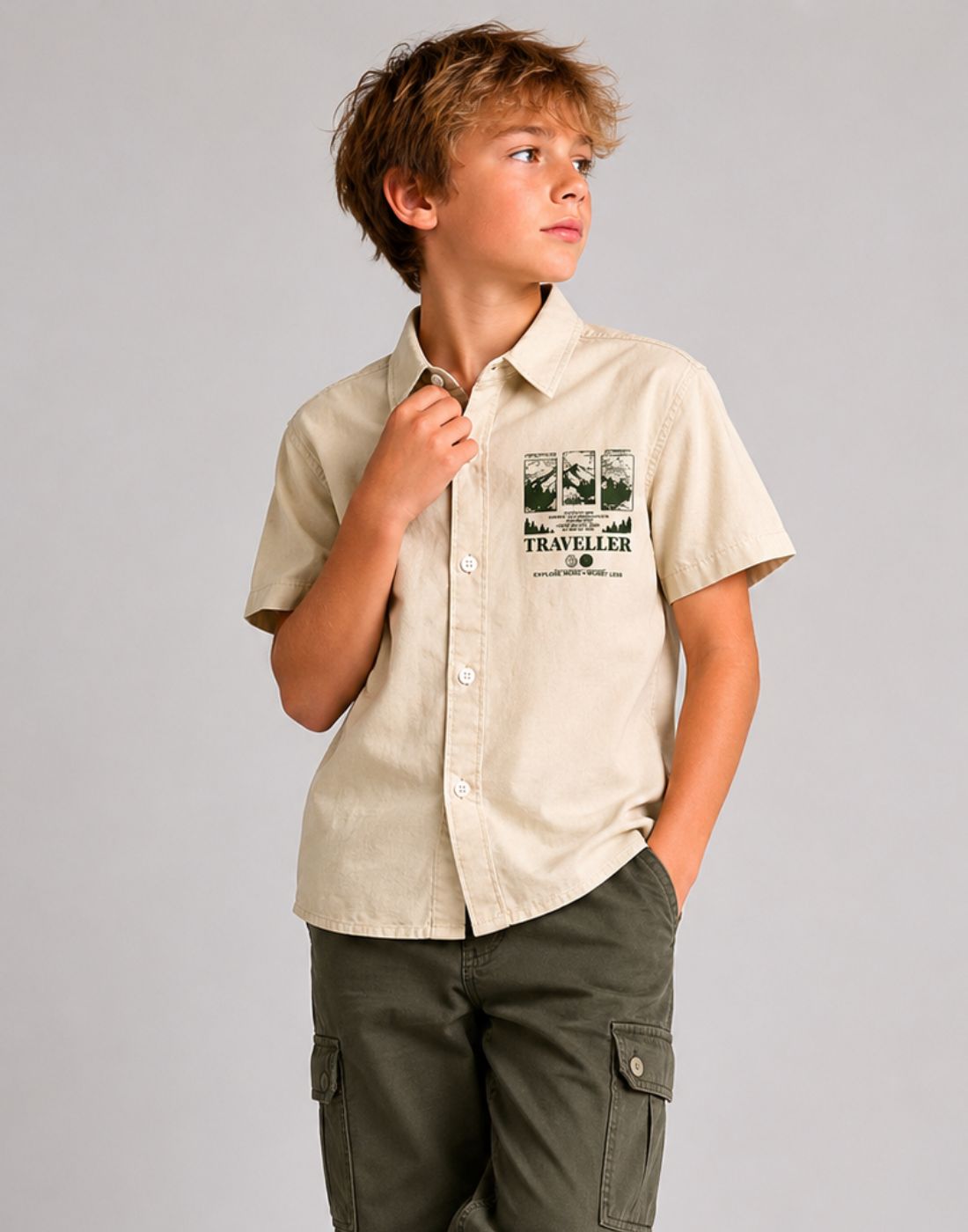 Gini and Jony Boys Beige Shirt