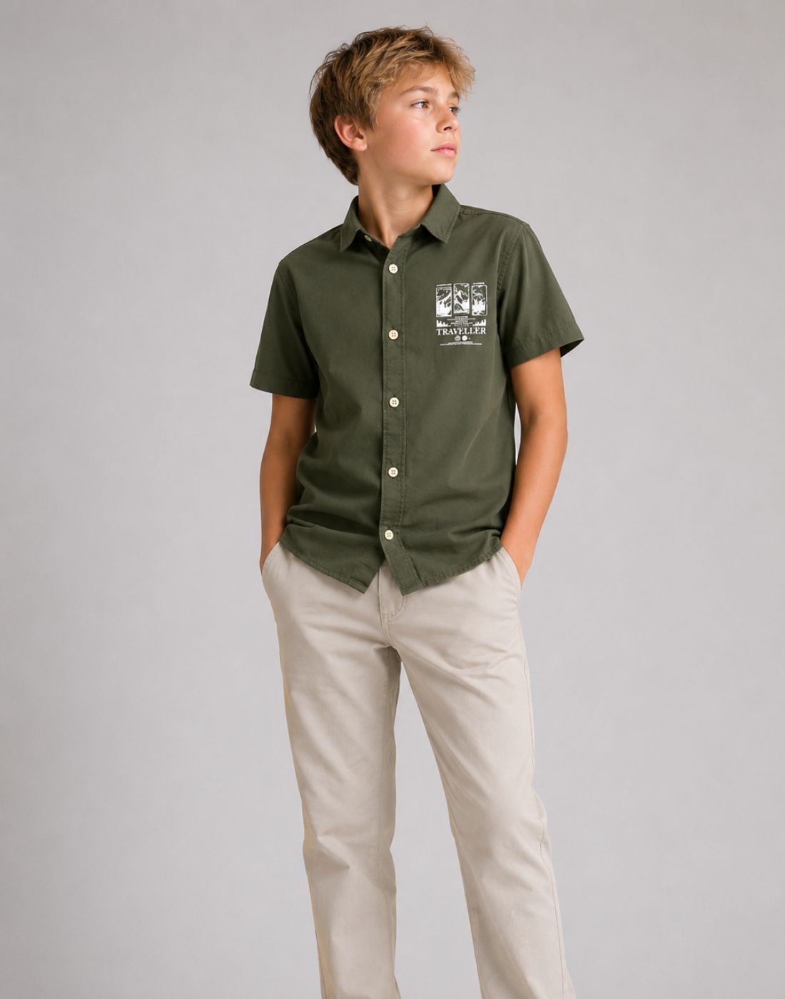 Gini and Jony Boys Green Shirt