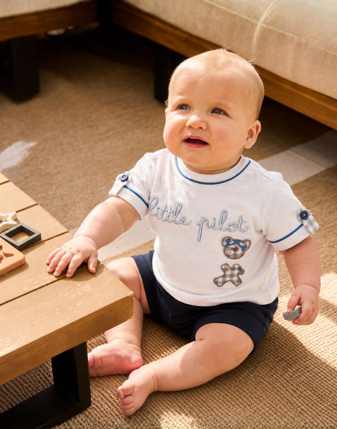 GJ Baby Boys Cotton Graphic Print Co-Ord Set