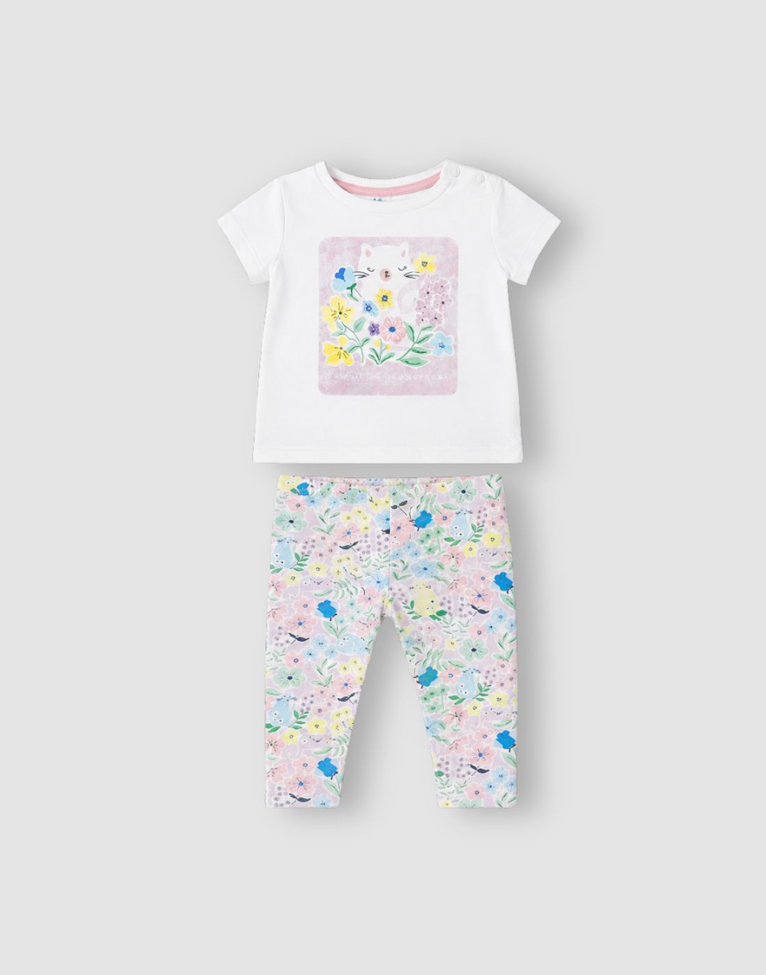 GJ Baby Girls White Cotton Regular CO-ORDINATE