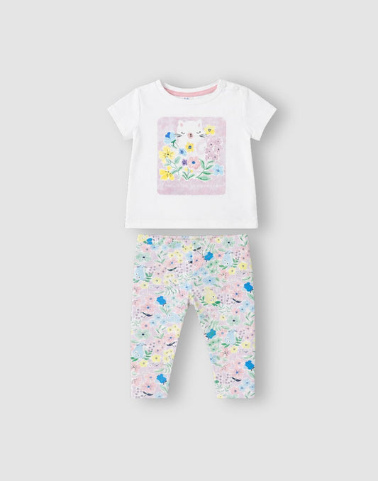 GJ Baby Girls White Cotton Regular CO-ORDINATE