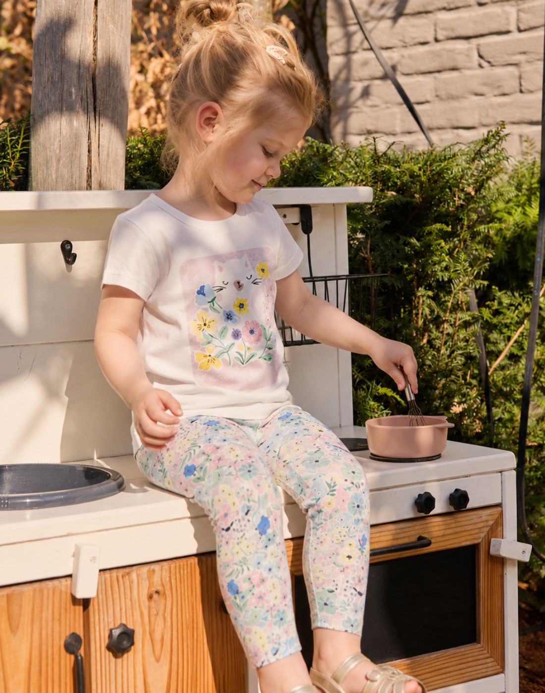 GJ Baby Girls White Cotton Regular CO-ORDINATE
