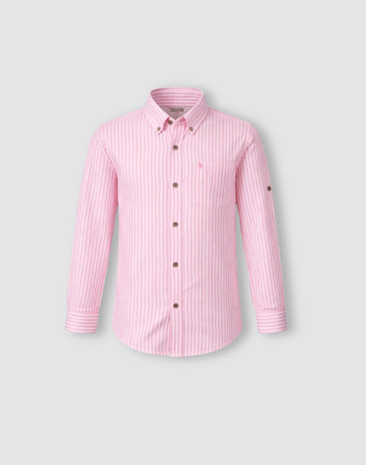 Gini and Jony Boys Pink Stripe Shirt