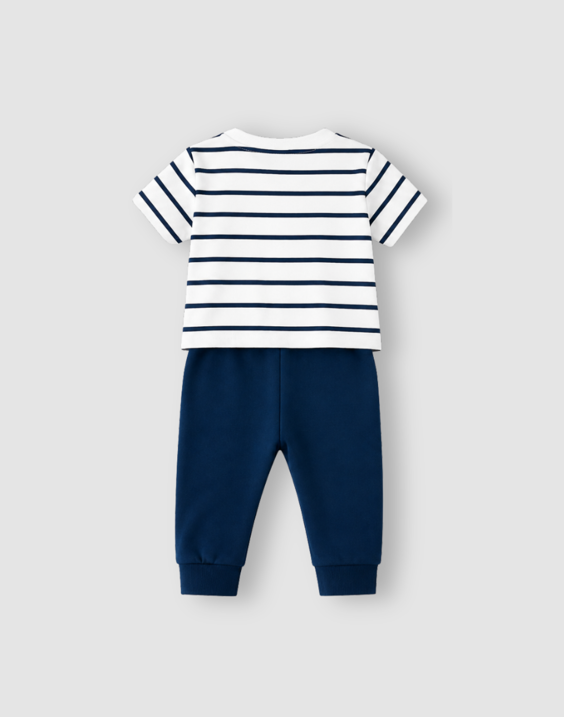 GJ Baby Boys White Cotton Regular CO-ORDINATE