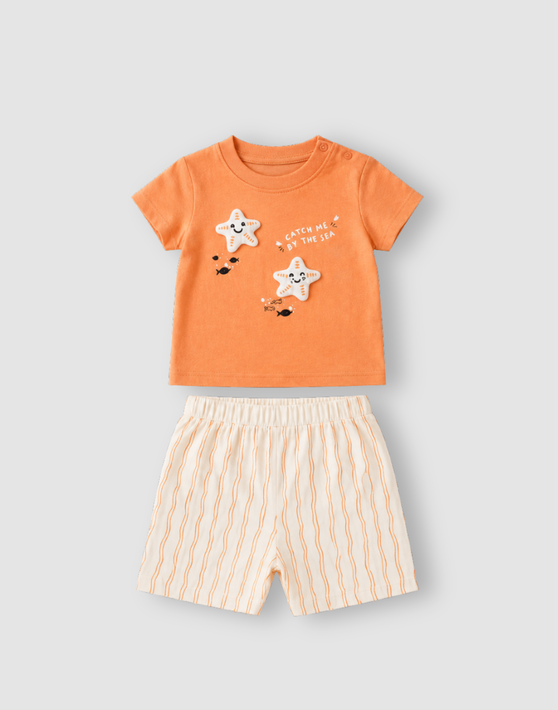 GJ Baby Girls Cotton Graphic Print Co-Ord Set