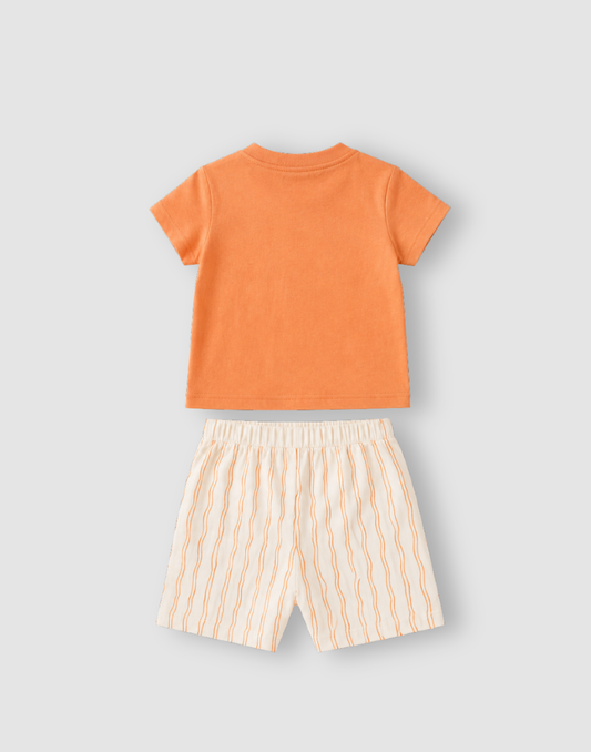 GJ Baby Girls Cotton Graphic Print Co-Ord Set