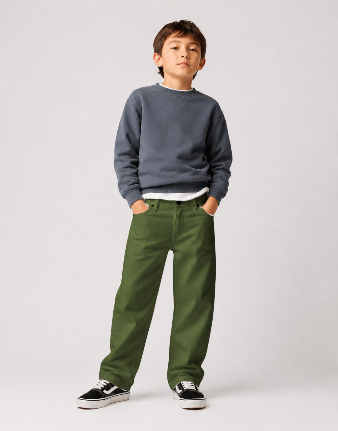 Gini and Jony Boys Olive Jeans