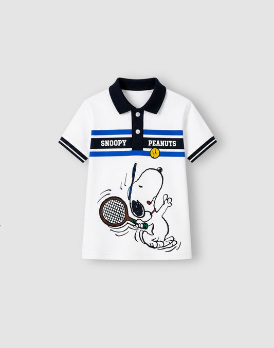 GJ Baby Boys White INTERLOCK Regular POLO T-SHIRT