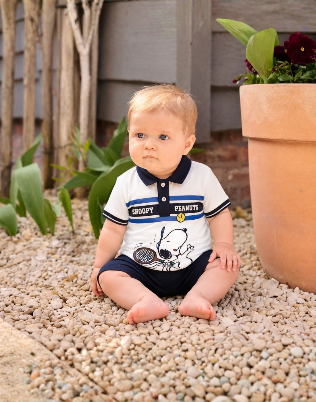 GJ Baby White INTERLOCK Regular POLO T-SHIRT