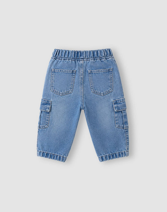 GJ Baby Boys Blue Cotton JEANS