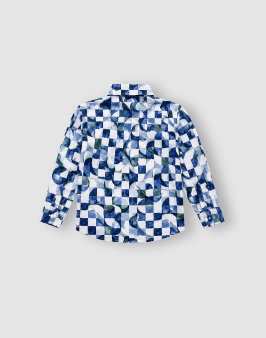 GJ Baby Boys White COTTON MODAL TWILL Regular SHIRT