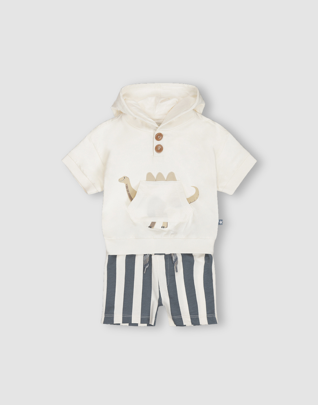 GJ Baby Off white Cotton Regular CO-ORDINATE