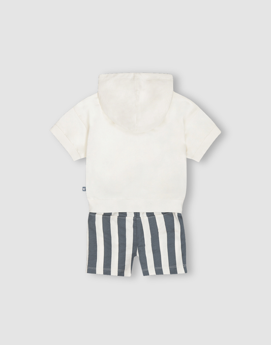 GJ Baby Boys Off white Cotton Regular CO-ORDINATE