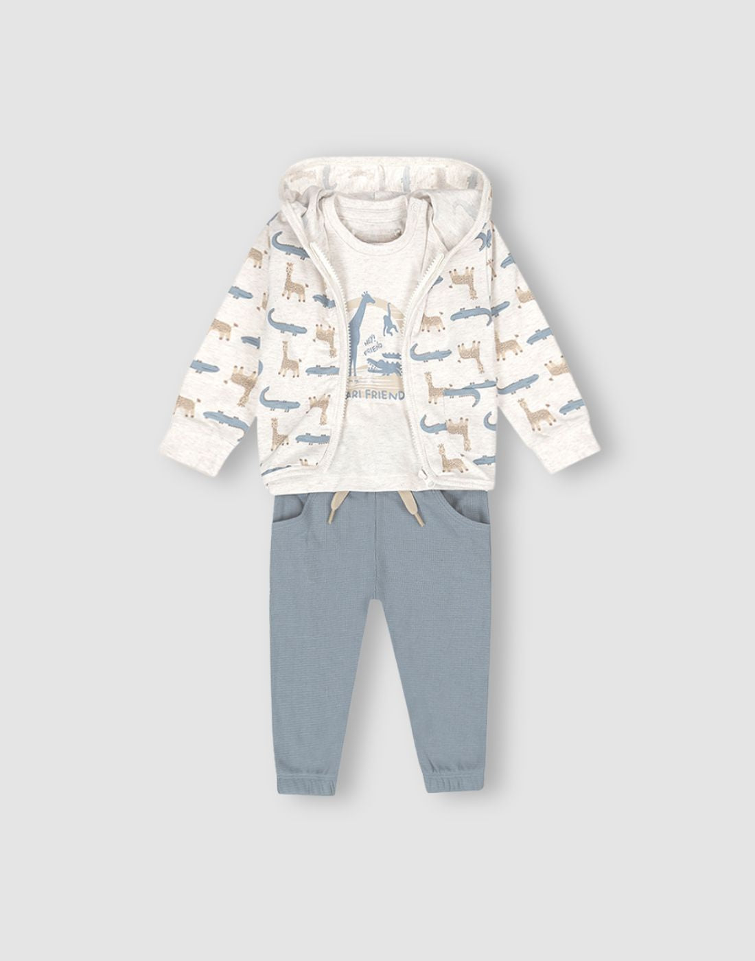 GJ Baby Boys Off white Cotton CO-ORDINATE