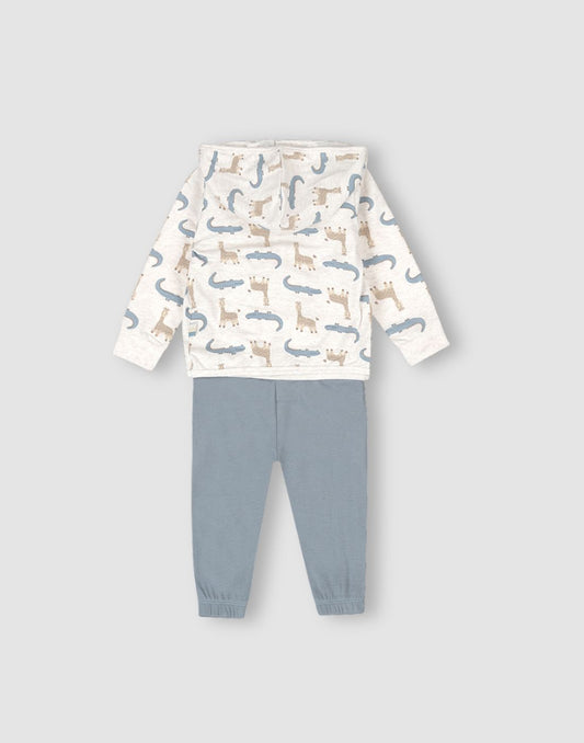 GJ Baby Boys Off white Cotton CO-ORDINATE