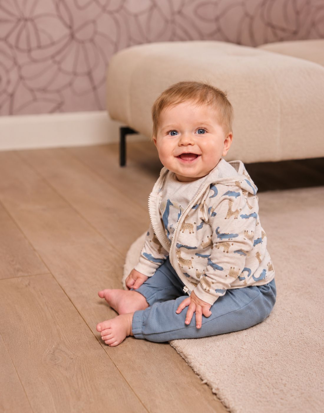 GJ Baby Boys Off white Cotton CO-ORDINATE
