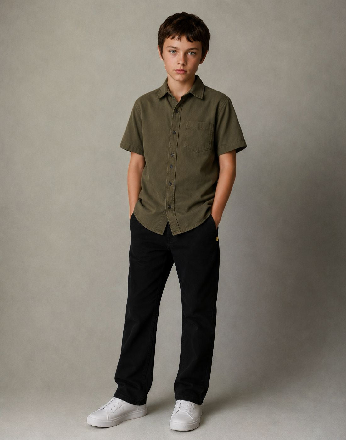 Gini and Jony Boys Navy Blue Solid Straight Fit Jeans