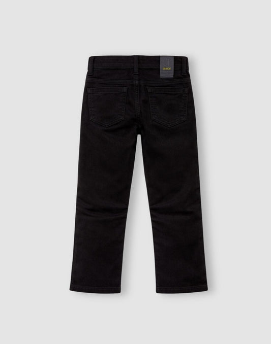 Boys Black Denim Jeans Fixed Waist