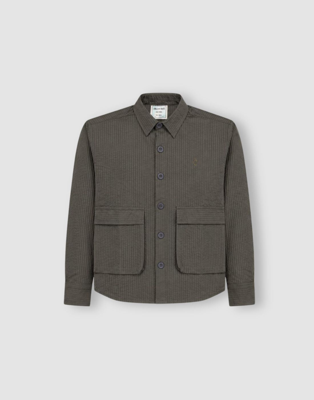 Gini and Jony Boys Dark Olive Textured Shirt Full Sleeves