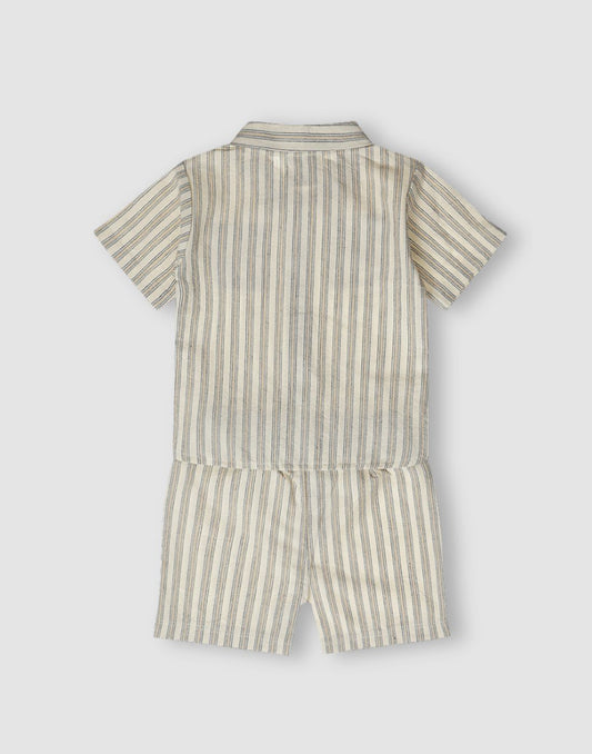 GJ Baby Boys Blue Cotton Regular CO-ORDINATE