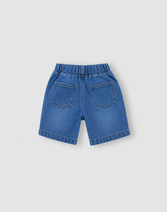 GJ Baby Boys Blue Cotton Fitted BERMUDA