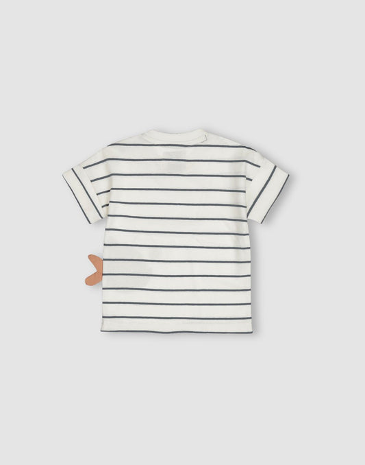 GJ Baby Boys Off white Cotton T-SHIRT