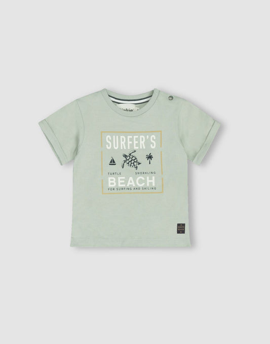 GJ Baby Boys Soft Sage Cotton Regular T-SHIRT